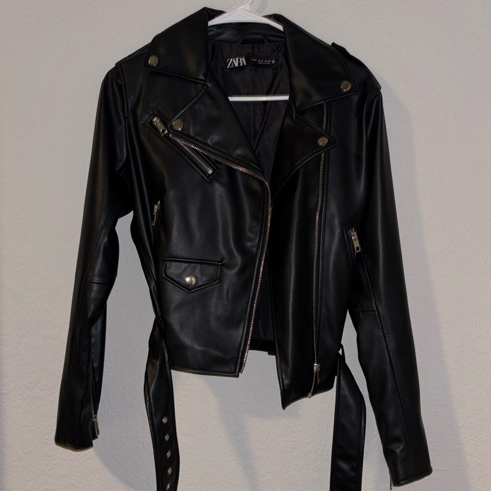 ZARA Faux Leather Moto Jacket – Black